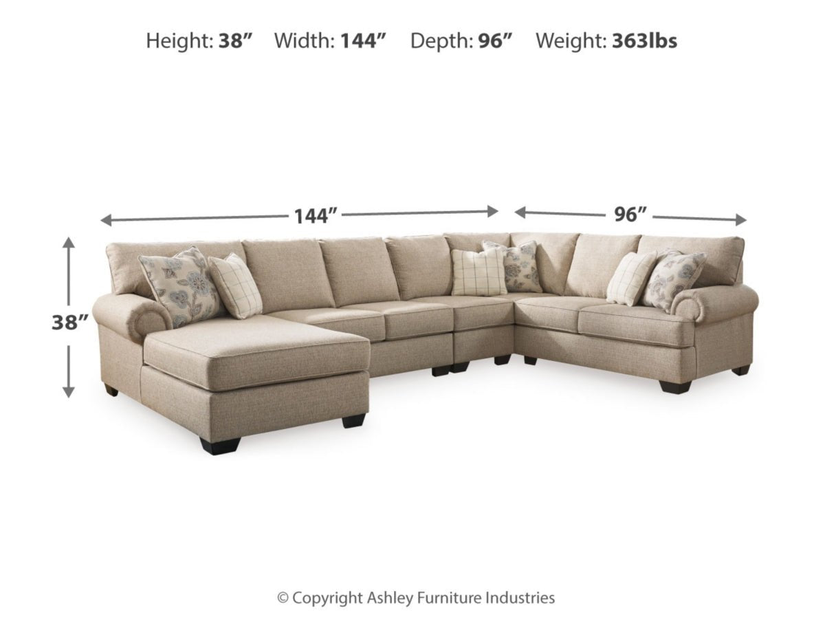 Baceno 4 - Piece Sectional with Chaise - From Where - 
