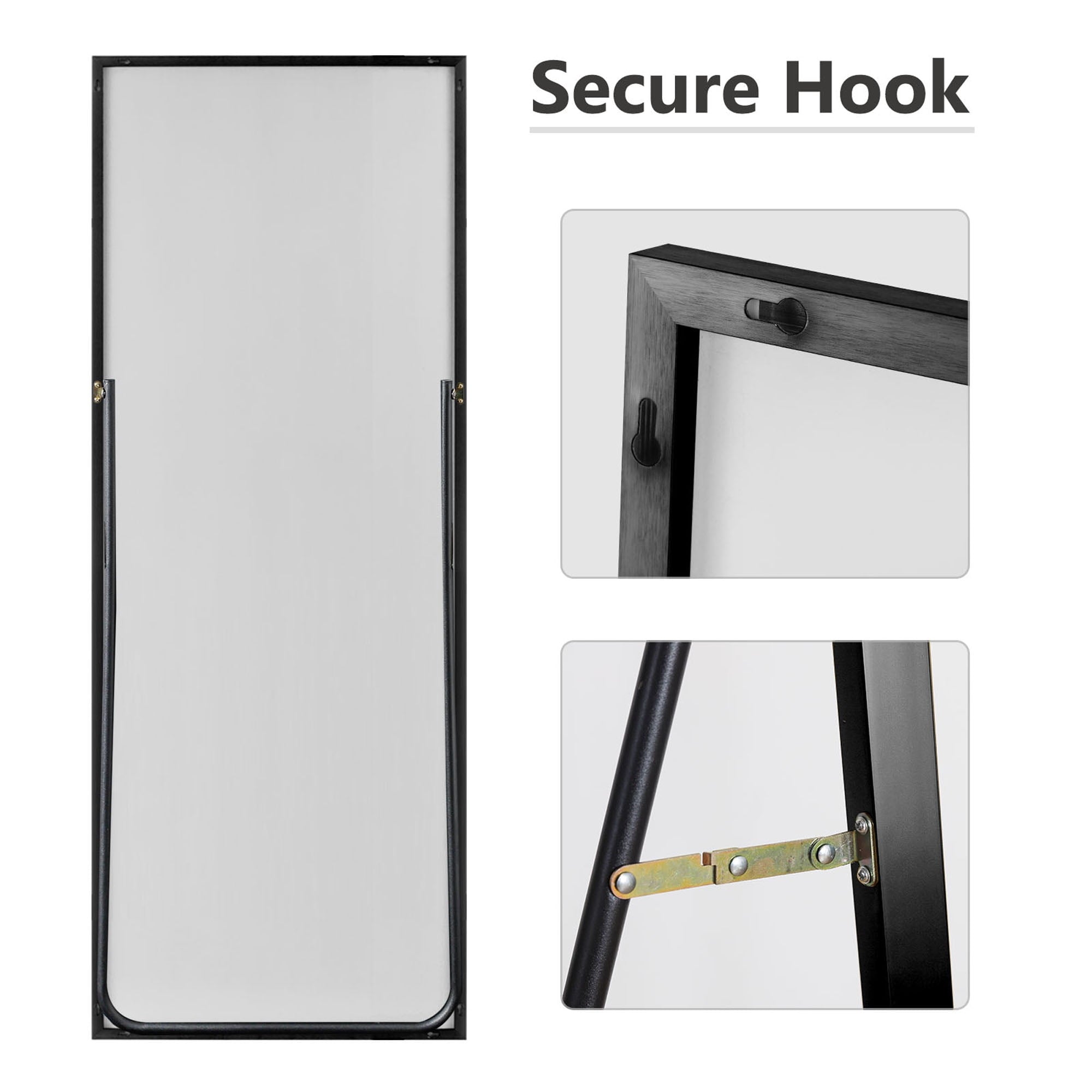 POSHIONS 71&quot;x28&quot; Full Length Mirrors Rectangle Floor Mirrors for Dressing, Modern, Black