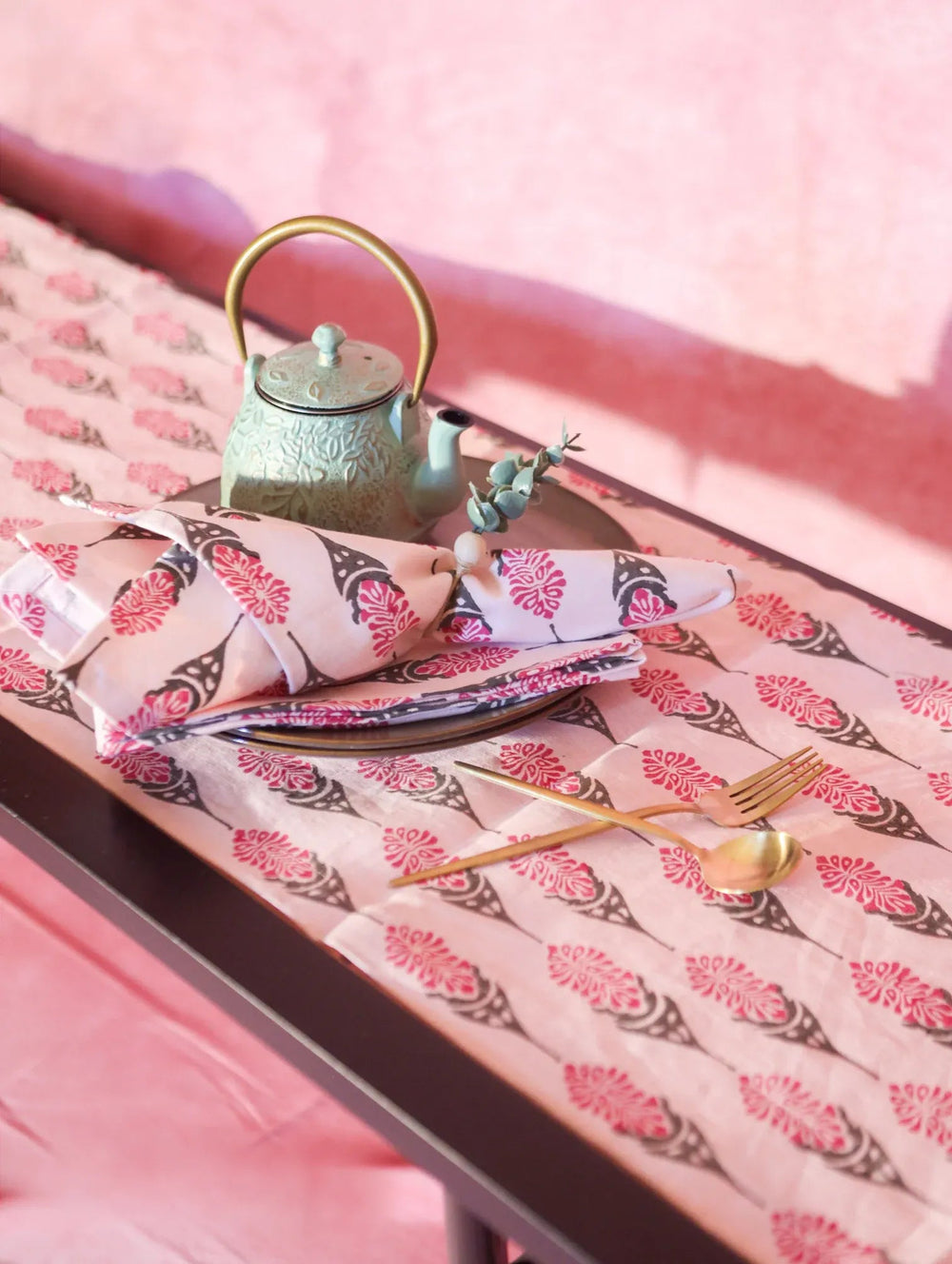 Bahaar Hand Printed Table Runner - From Where Finds - 