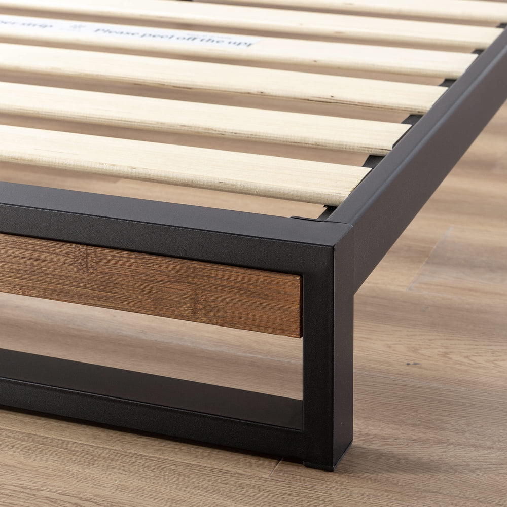 Bamboo and Metal Platform Bed Frame - From Where - 