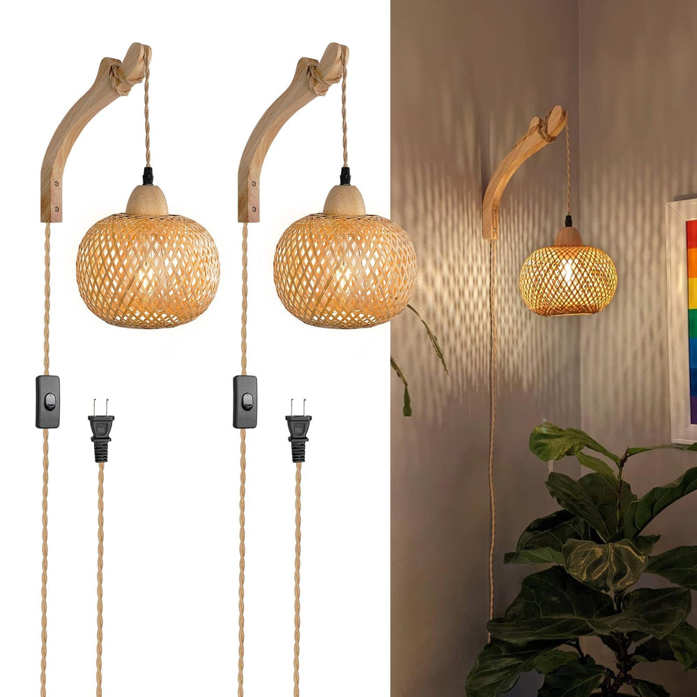 Bamboo Wall Sconces (Set of 2) - From Where - 