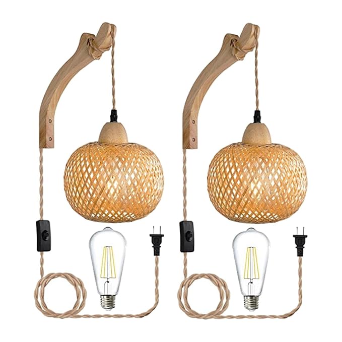 Bamboo Wall Sconces (Set of 2) - From Where - 