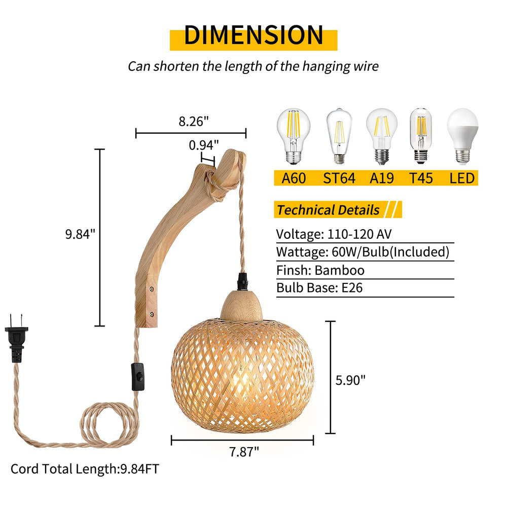 Bamboo Wall Sconces (Set of 2) - From Where - 