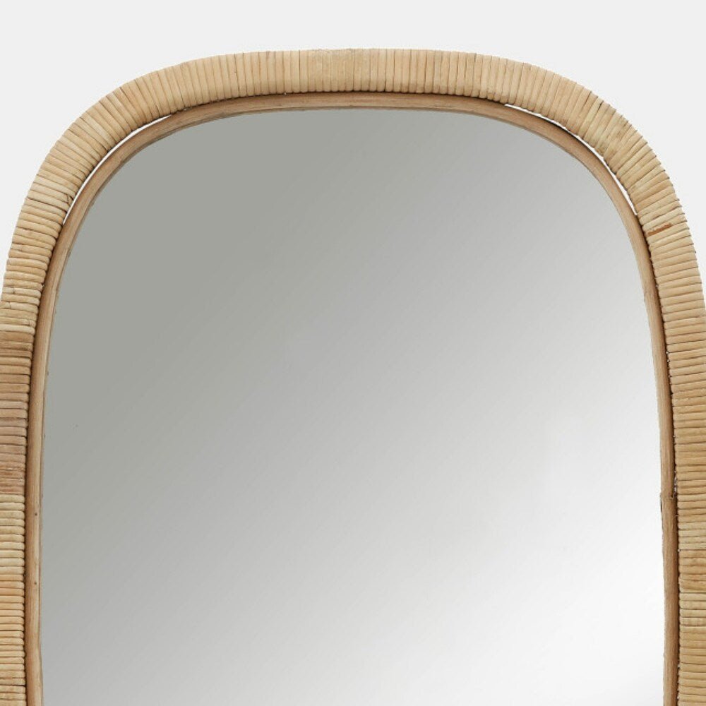 Bamboo Wood Framed Wall Mirror - From Where - 