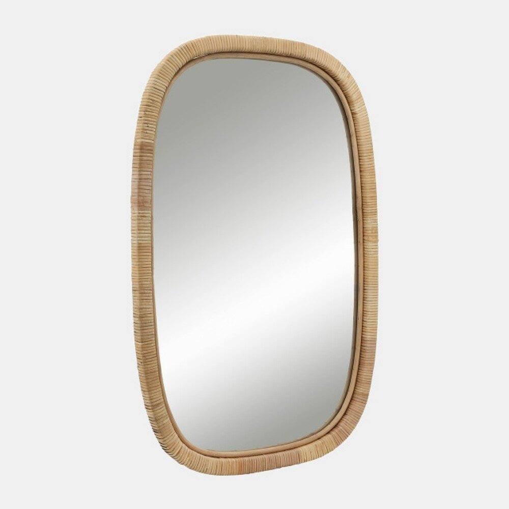Bamboo Wood Framed Wall Mirror - From Where - 