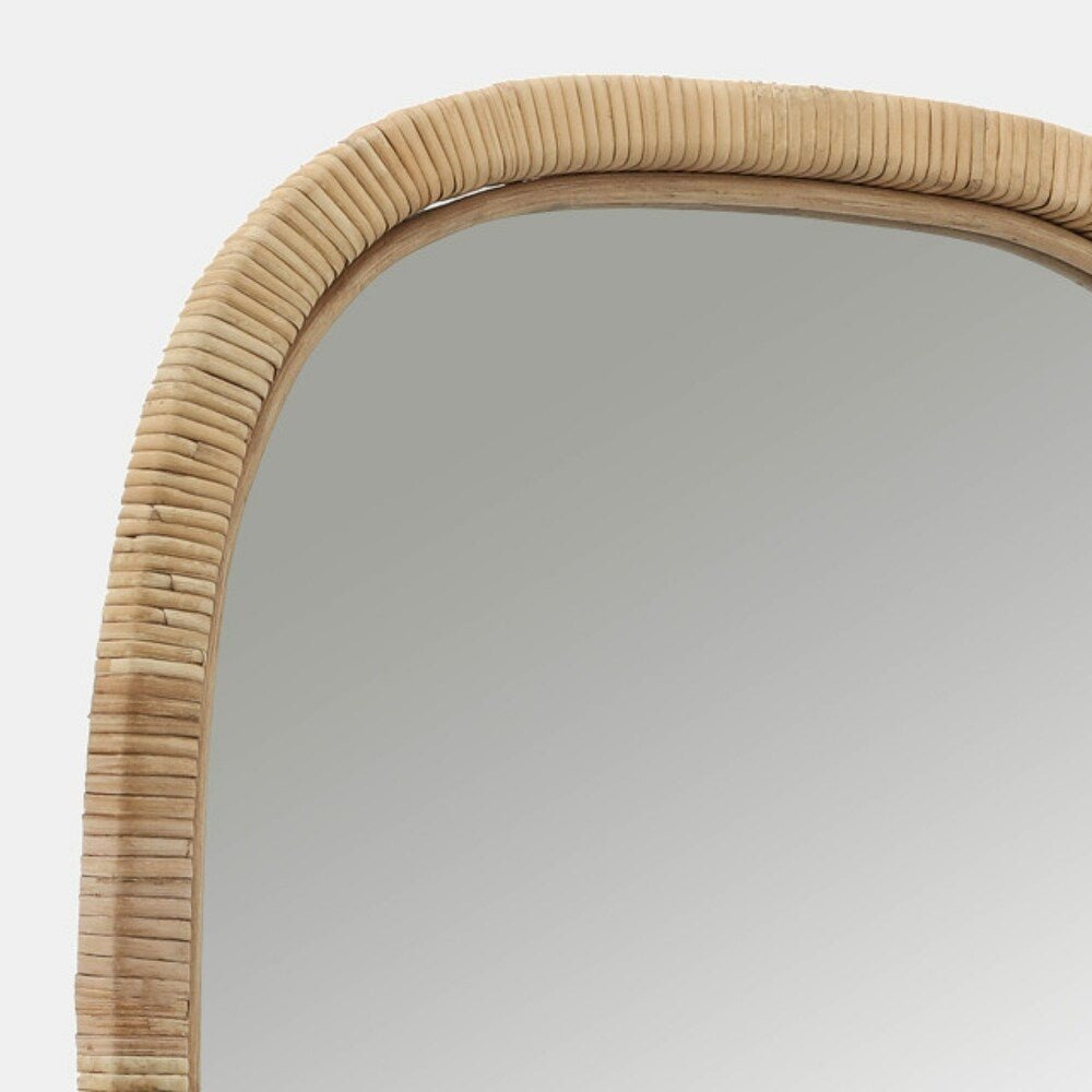 Bamboo Wood Framed Wall Mirror - From Where - 