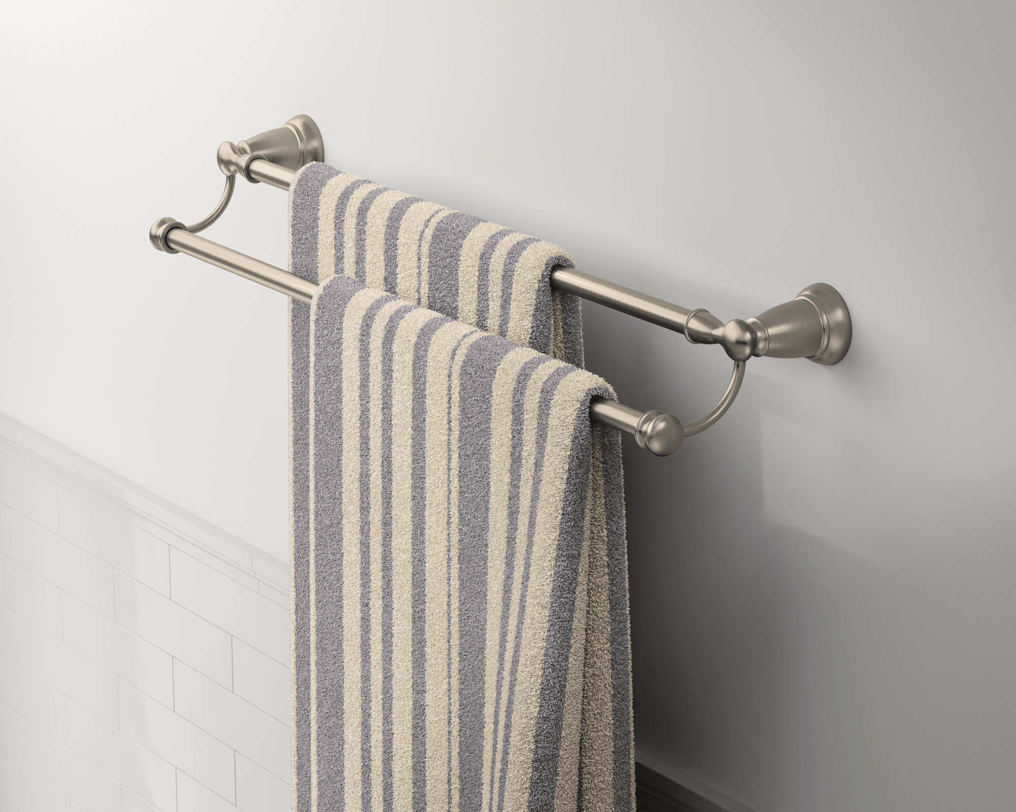 Banbury Chrome 24" Double Towel Bar - From Where Finds - 