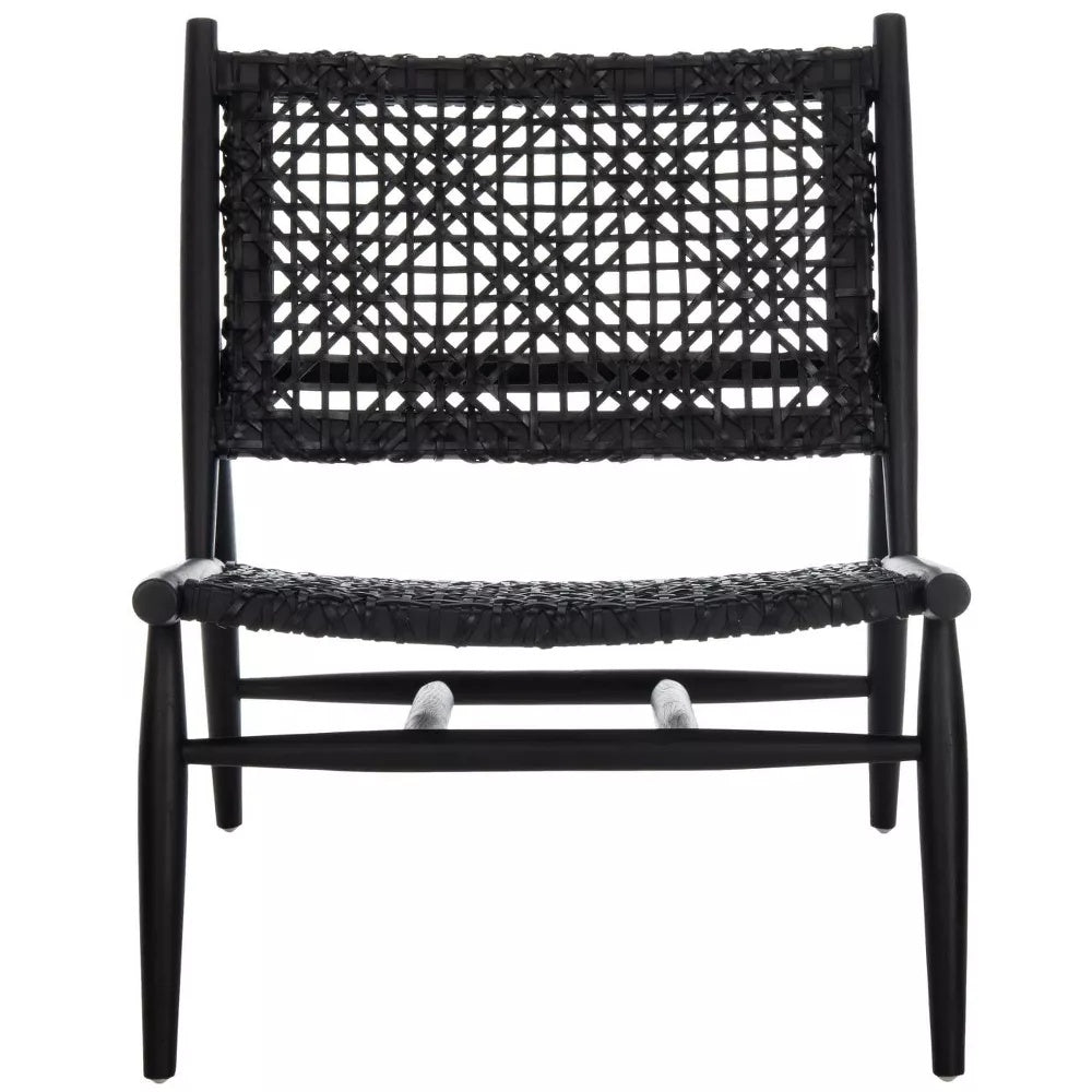 Bandelier Accent Black Leather Chair - From Where - 