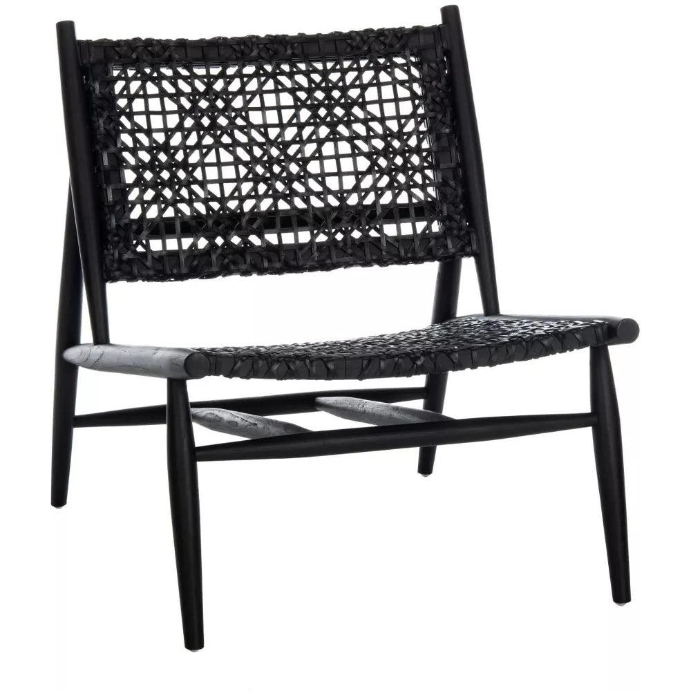 Bandelier Accent Black Leather Chair - From Where - 