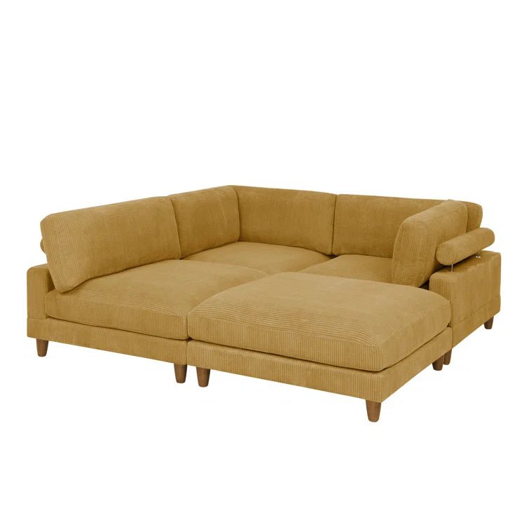 Barbarette 4 - Piece Corduroy Sectional - From Where - 