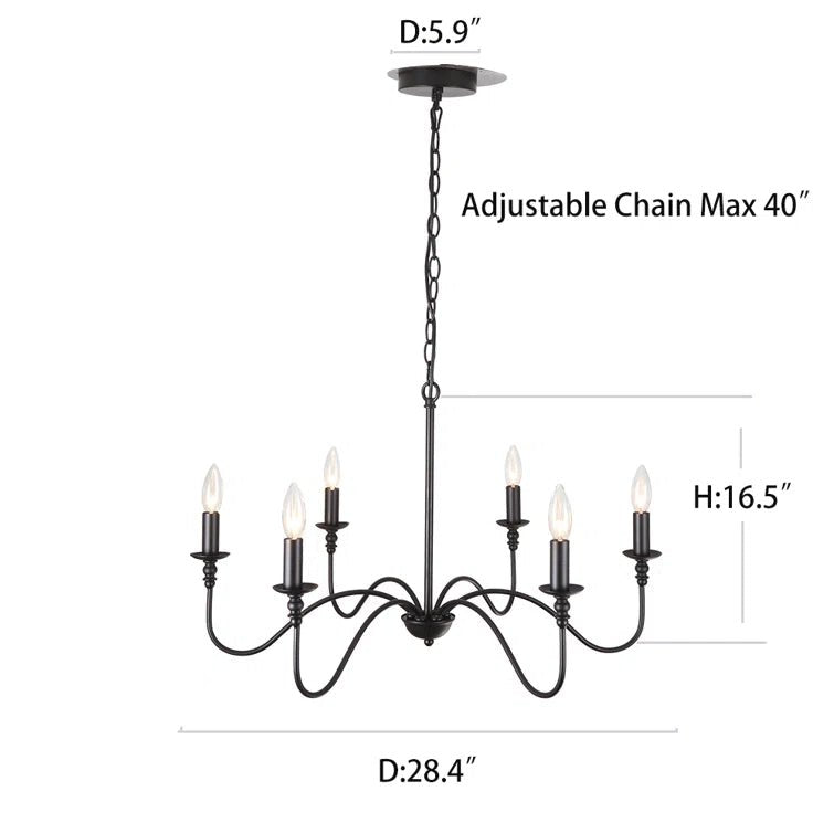 Baretta 6 - Light Classic Chandelier - From Where - 
