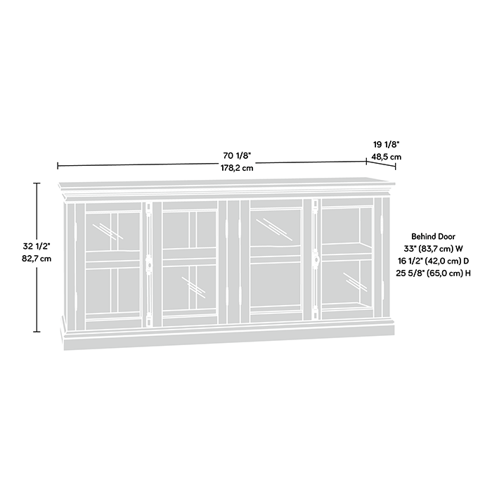 Barrister Lane TV Credenza with Doors White Plank - From Where - 