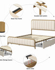 Batchelor Velvet Bed Frame with Storage - From Where - 