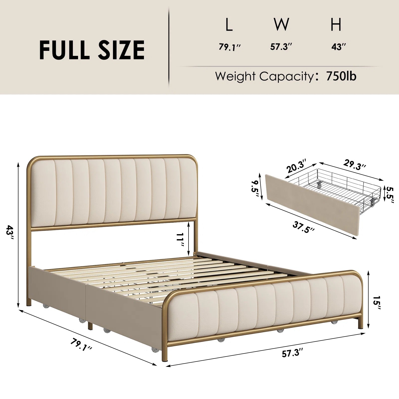Batchelor Velvet Bed Frame with Storage - From Where - 