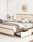 Batchelor Velvet Bed Frame with Storage - From Where - 