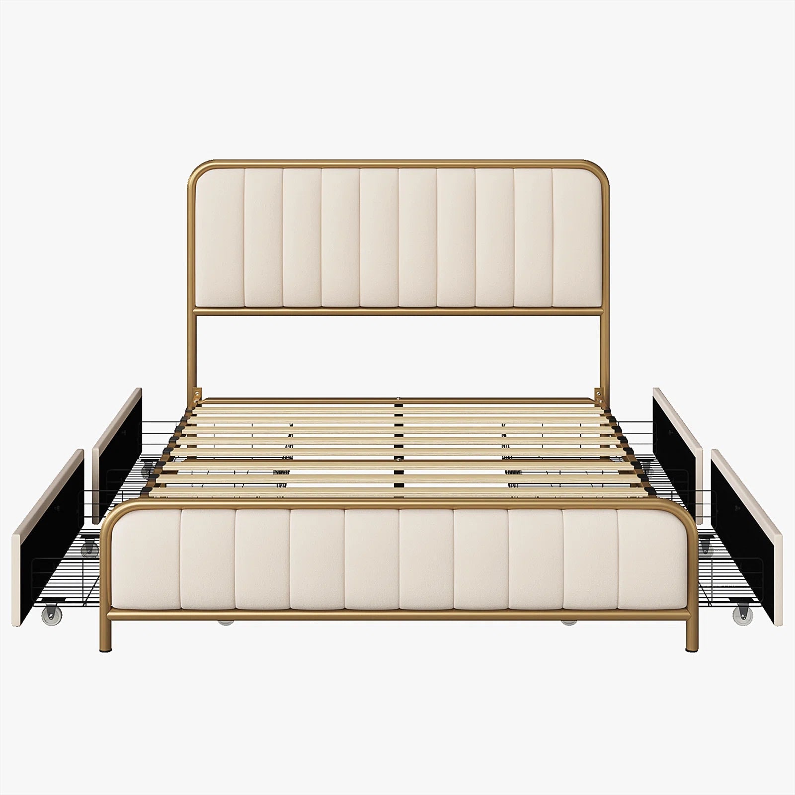 Batchelor Velvet Bed Frame with Storage - From Where - 