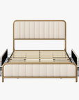 Batchelor Velvet Bed Frame with Storage - From Where - 