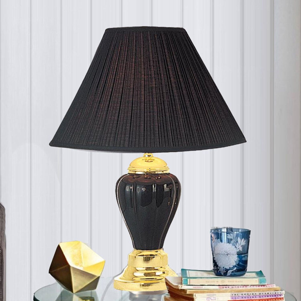 ORE International 27" Ceramic Table Lamp, Black