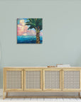 Beach Horizon Palm Tree Canvas Art - From Where - 