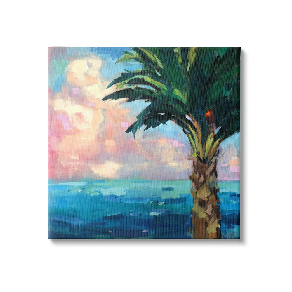 Beach Horizon Palm Tree Canvas Art - From Where - 