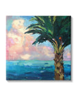 Beach Horizon Palm Tree Canvas Art - From Where - 