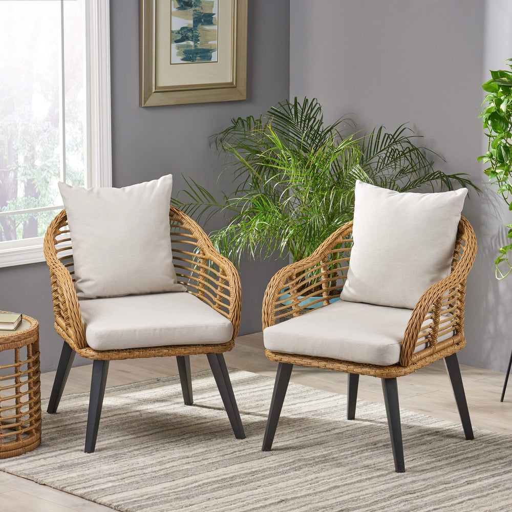 Becky Indoor Wicker Club Chairs (Set of 2) - From Where - 