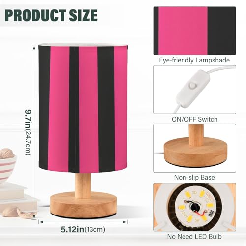 Bedside Lamp Pink Black Stripe Lamp - From Where - 