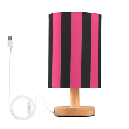 Bedside Lamp Pink Black Stripe Lamp - From Where - 