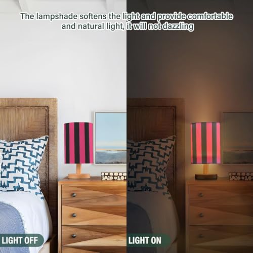 Bedside Lamp Pink Black Stripe Lamp - From Where - 