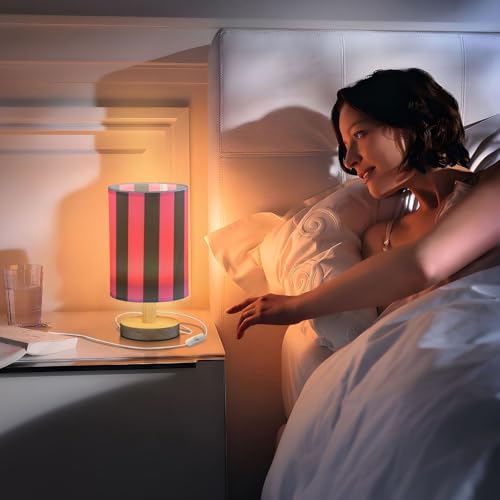 Bedside Lamp Pink Black Stripe Lamp - From Where - 