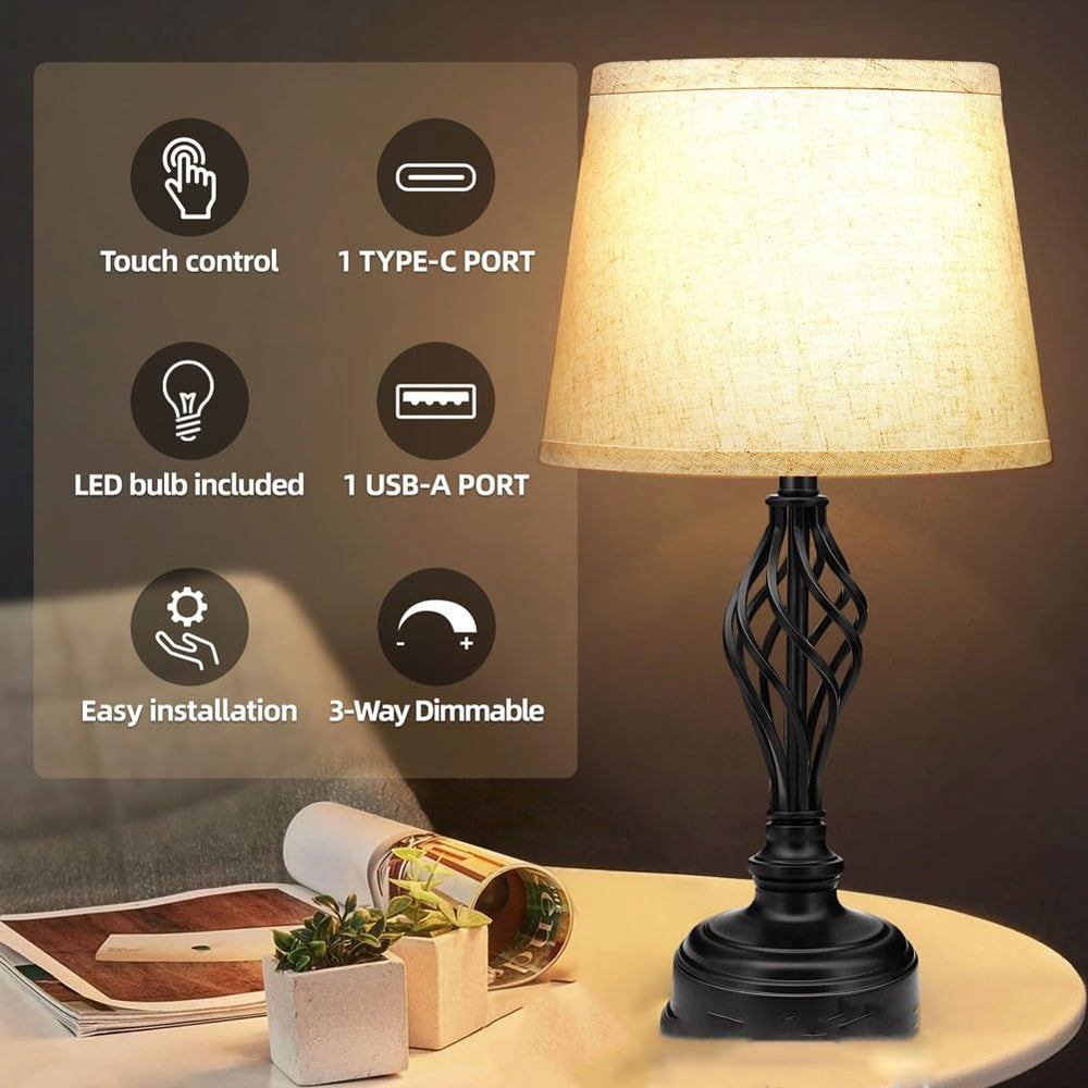 Bedside Lamp with Charging Port - From Where - 