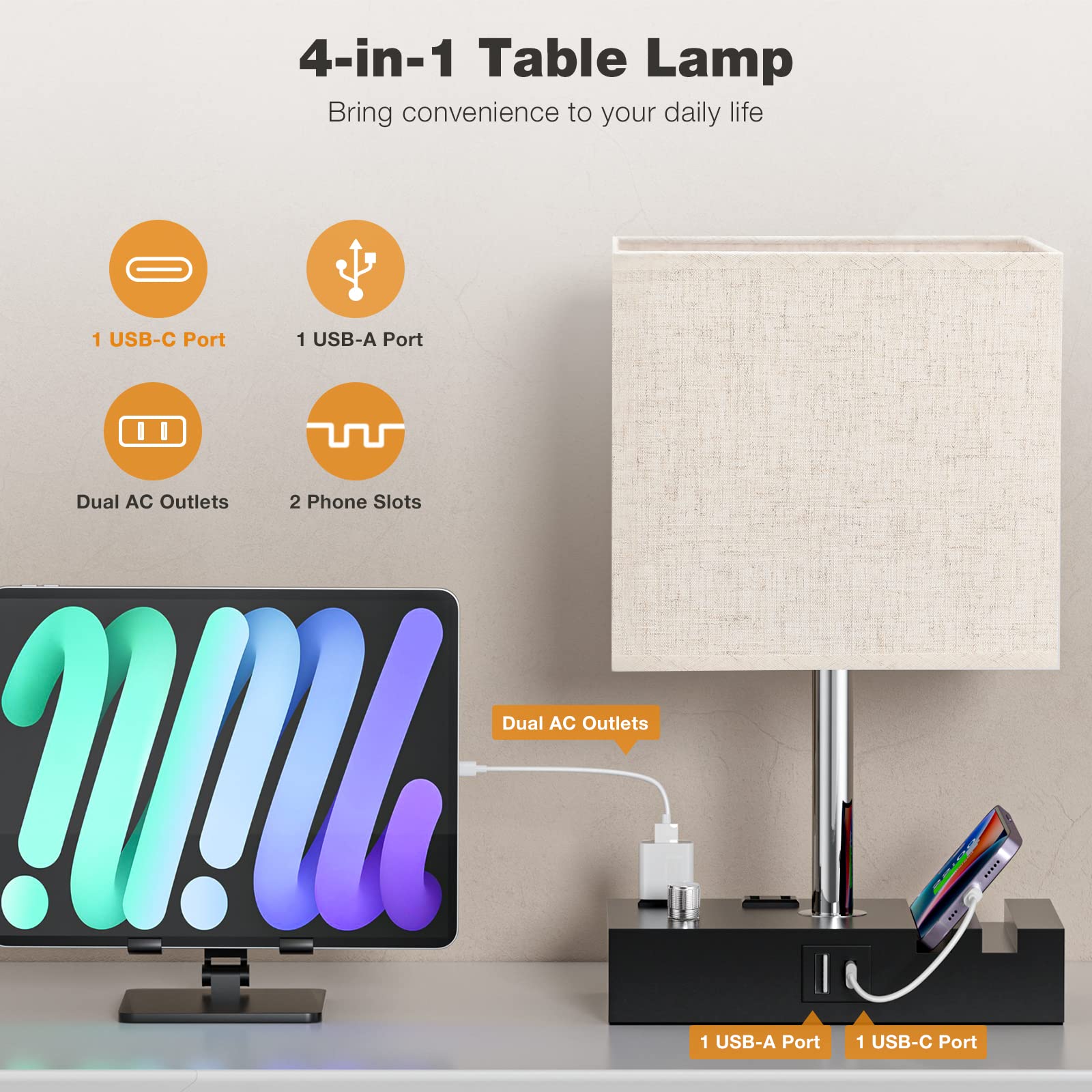 Bedside Lamps for Bedroom Set of 2 - From Where - 