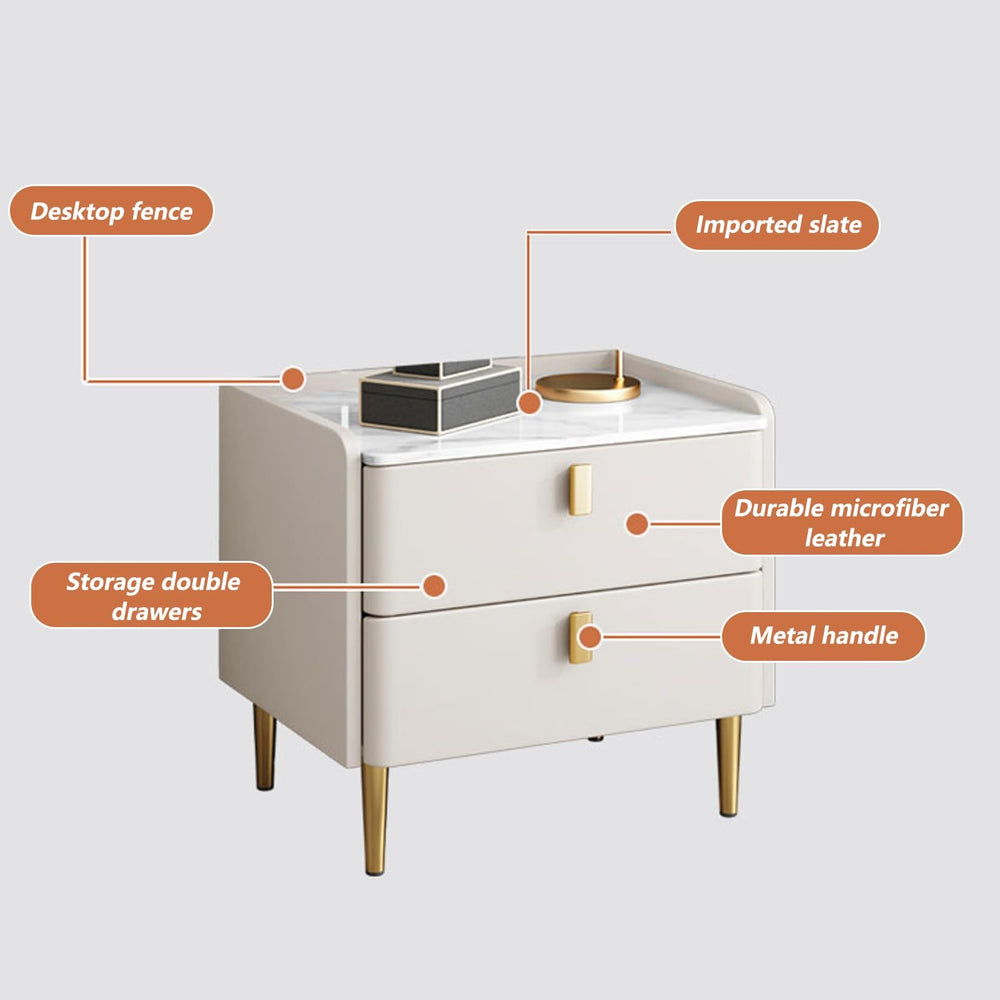 Bedside Table with Metal Handles - From Where - 