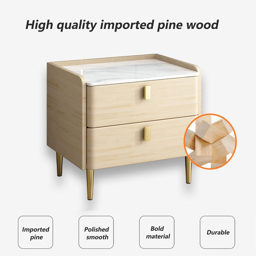 Bedside Table with Metal Handles - From Where - 