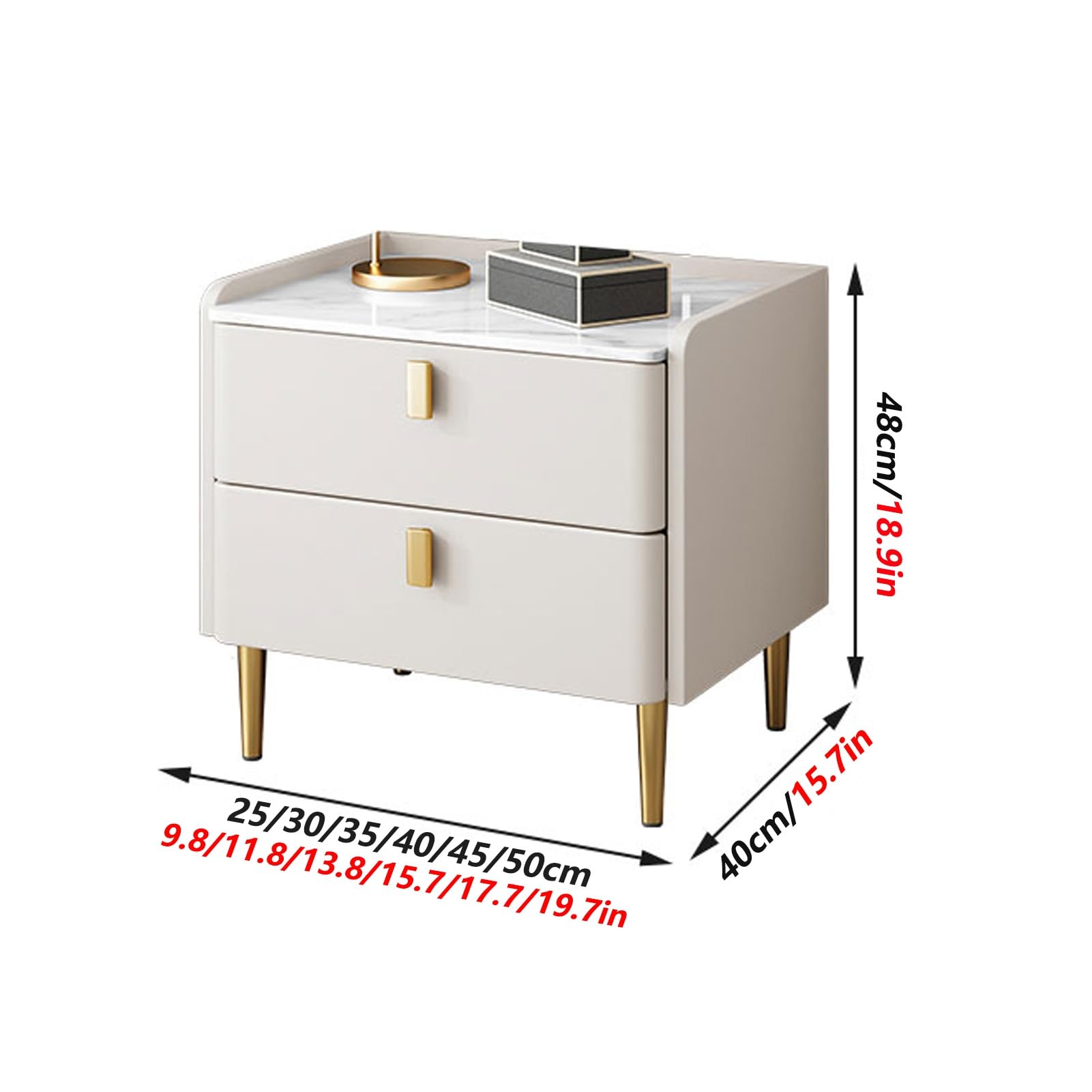 Bedside Table with Metal Handles - From Where - 