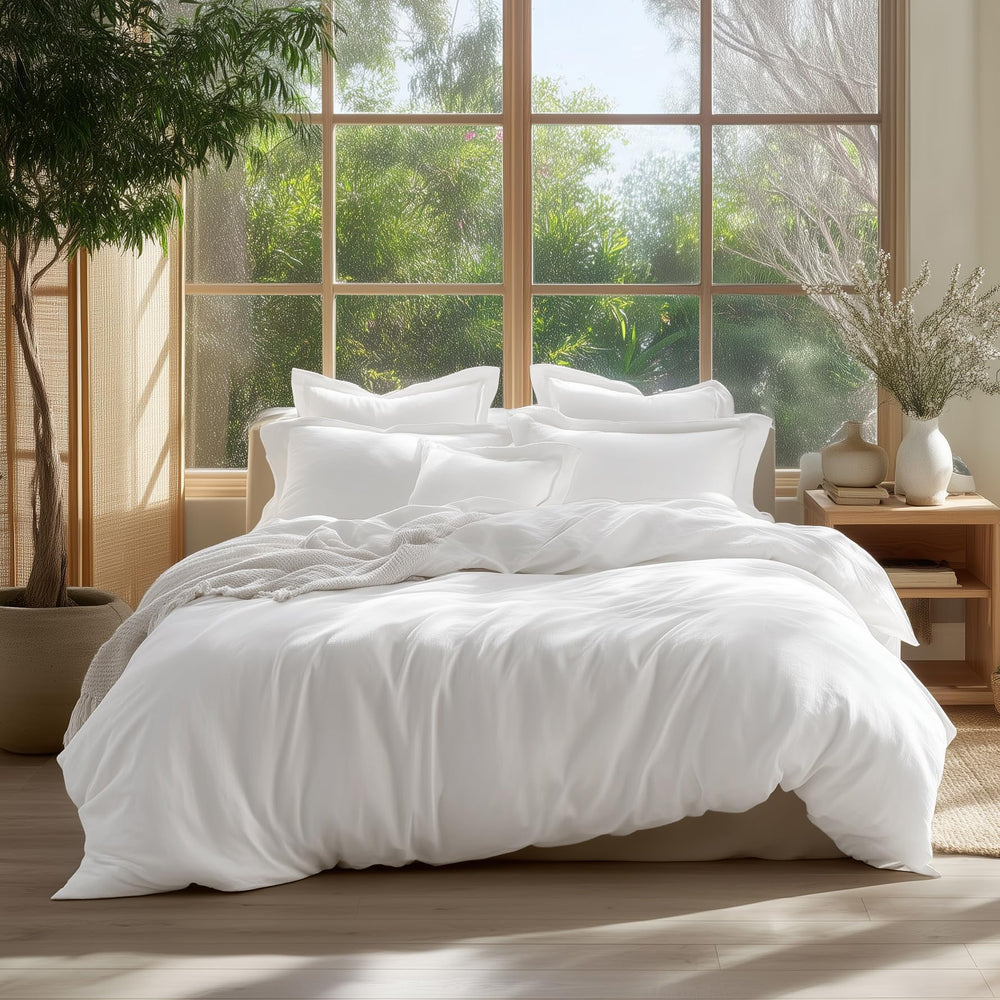 Bedsure 100% Washed Cotton Duvet Cover King Size - From Where - 