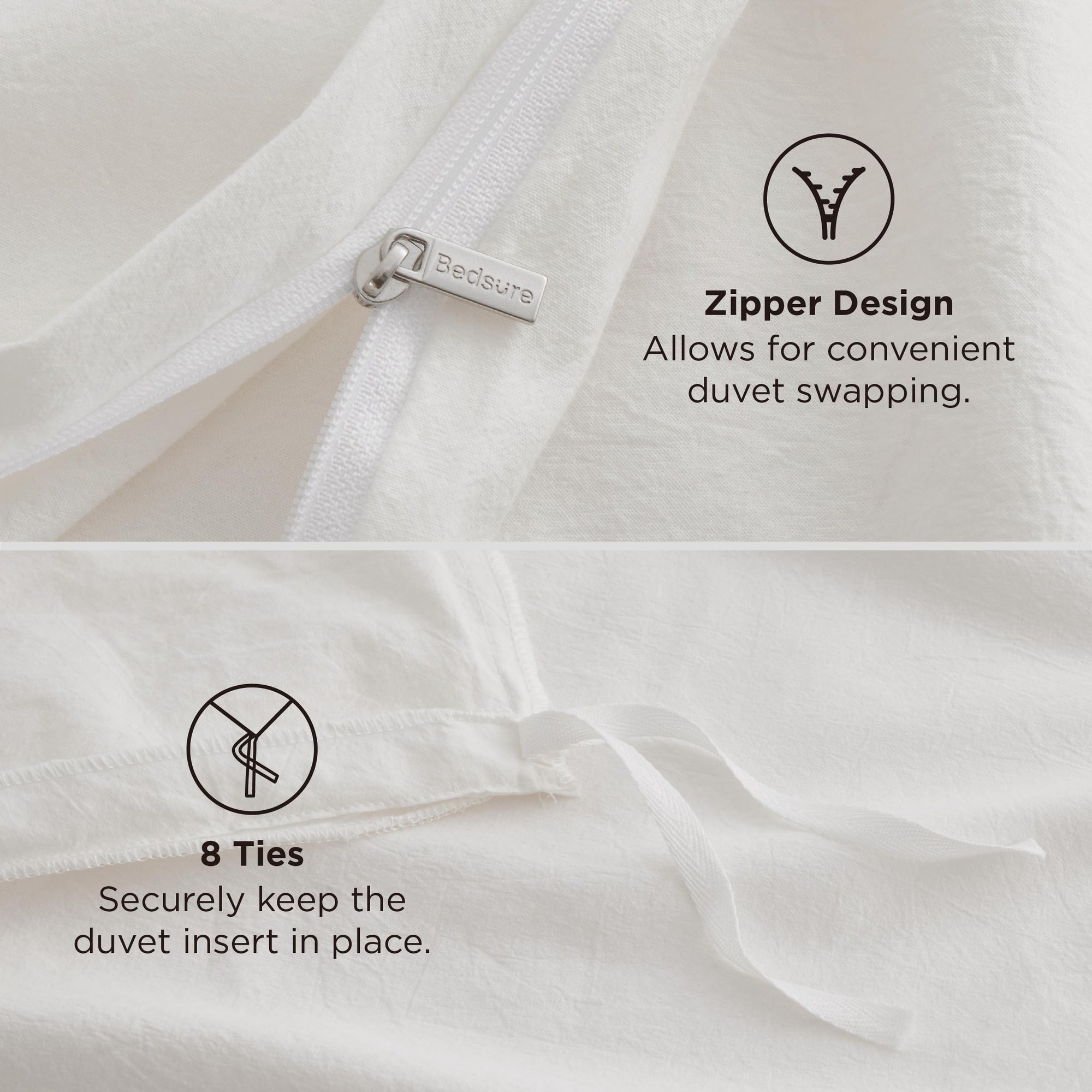 Bedsure 100% Washed Cotton Duvet Cover King Size - From Where - 