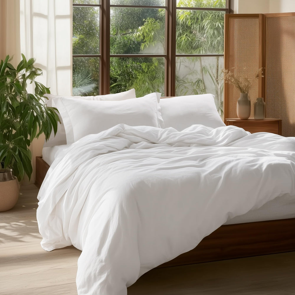 Bedsure 100% Washed Cotton Duvet Cover King Size - From Where - 