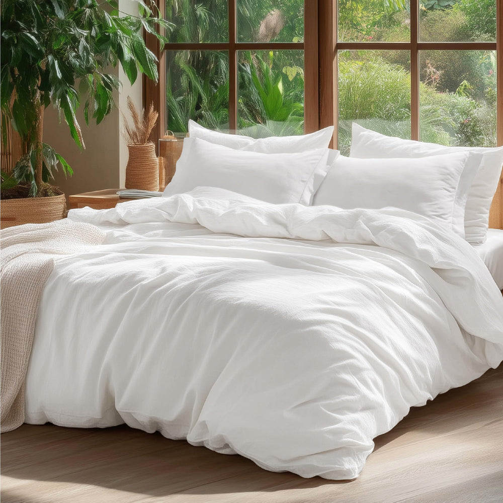 Bedsure 100% Washed Cotton Duvet Cover King Size - From Where - 