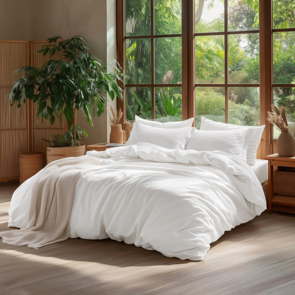 Bedsure 100% Washed Cotton Duvet Cover King Size - From Where - 