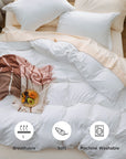 Bedsure White Duvet Cover with 2 Pillow Shams - King - From Where - 