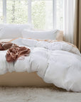 Bedsure White Duvet Cover with 2 Pillow Shams - King - From Where - 