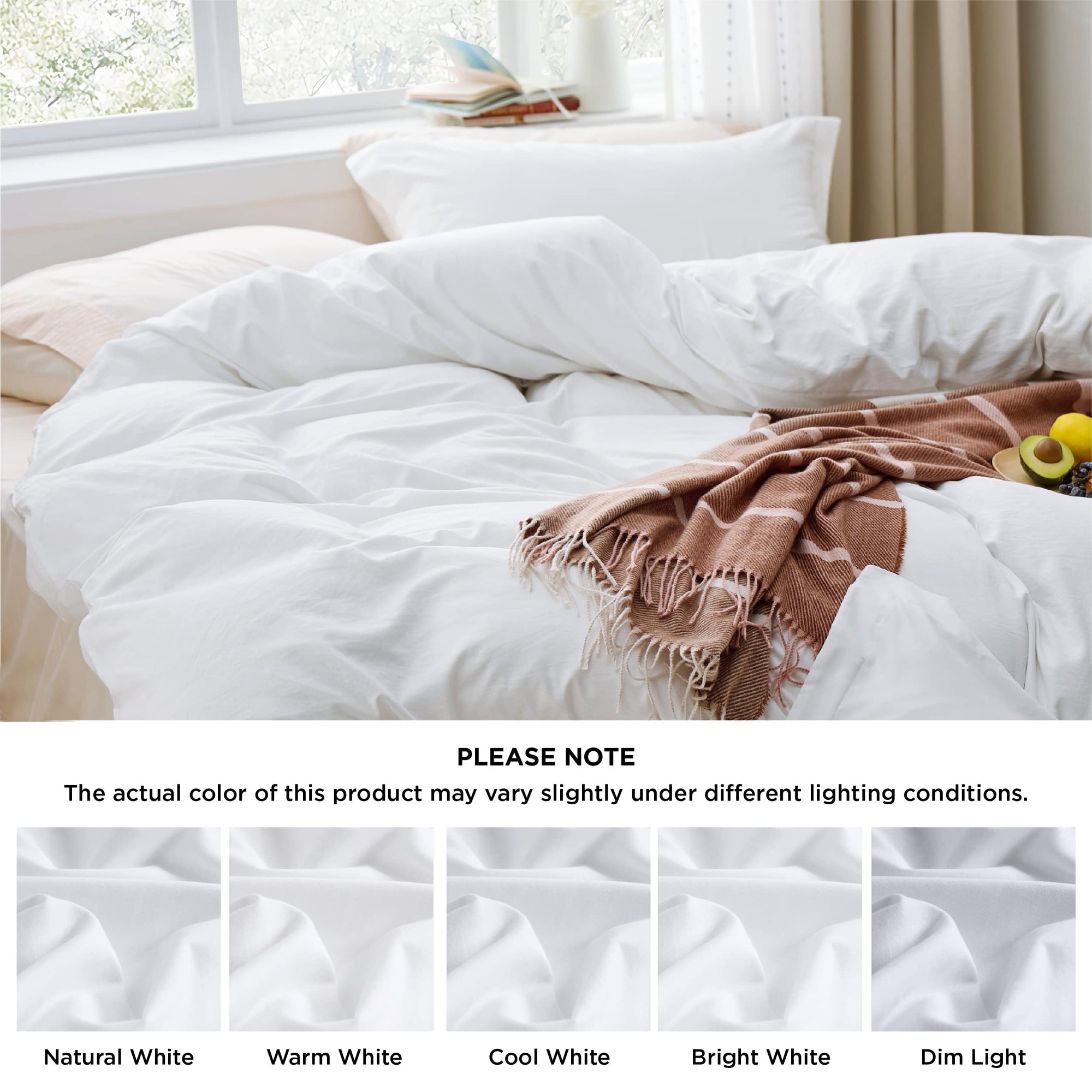 Bedsure White Duvet Cover with 2 Pillow Shams - King - From Where - 