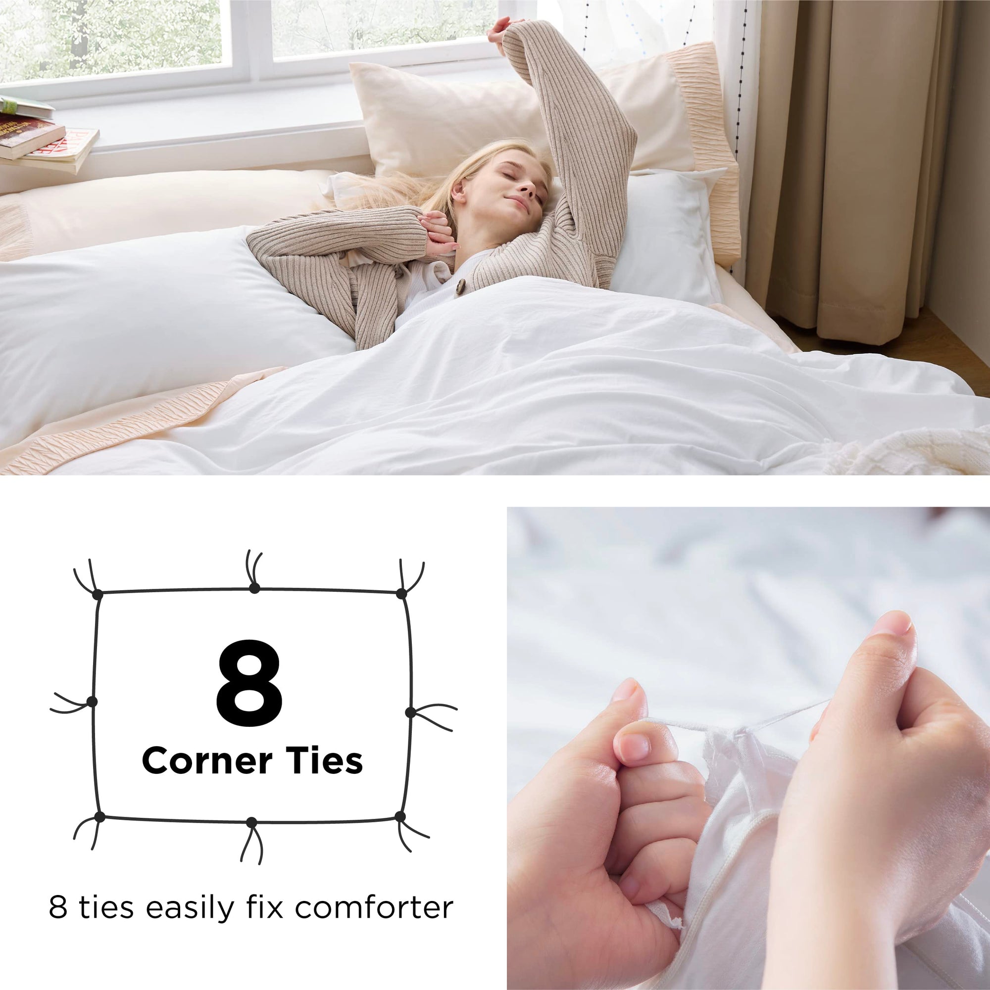 Bedsure White Duvet Cover with 2 Pillow Shams - King - From Where - 