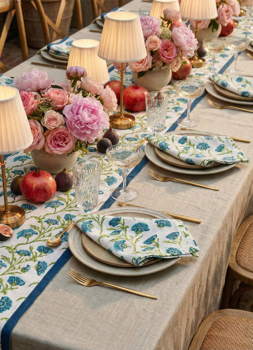 Bella Hand Printed Table Runner - From Where Finds - 