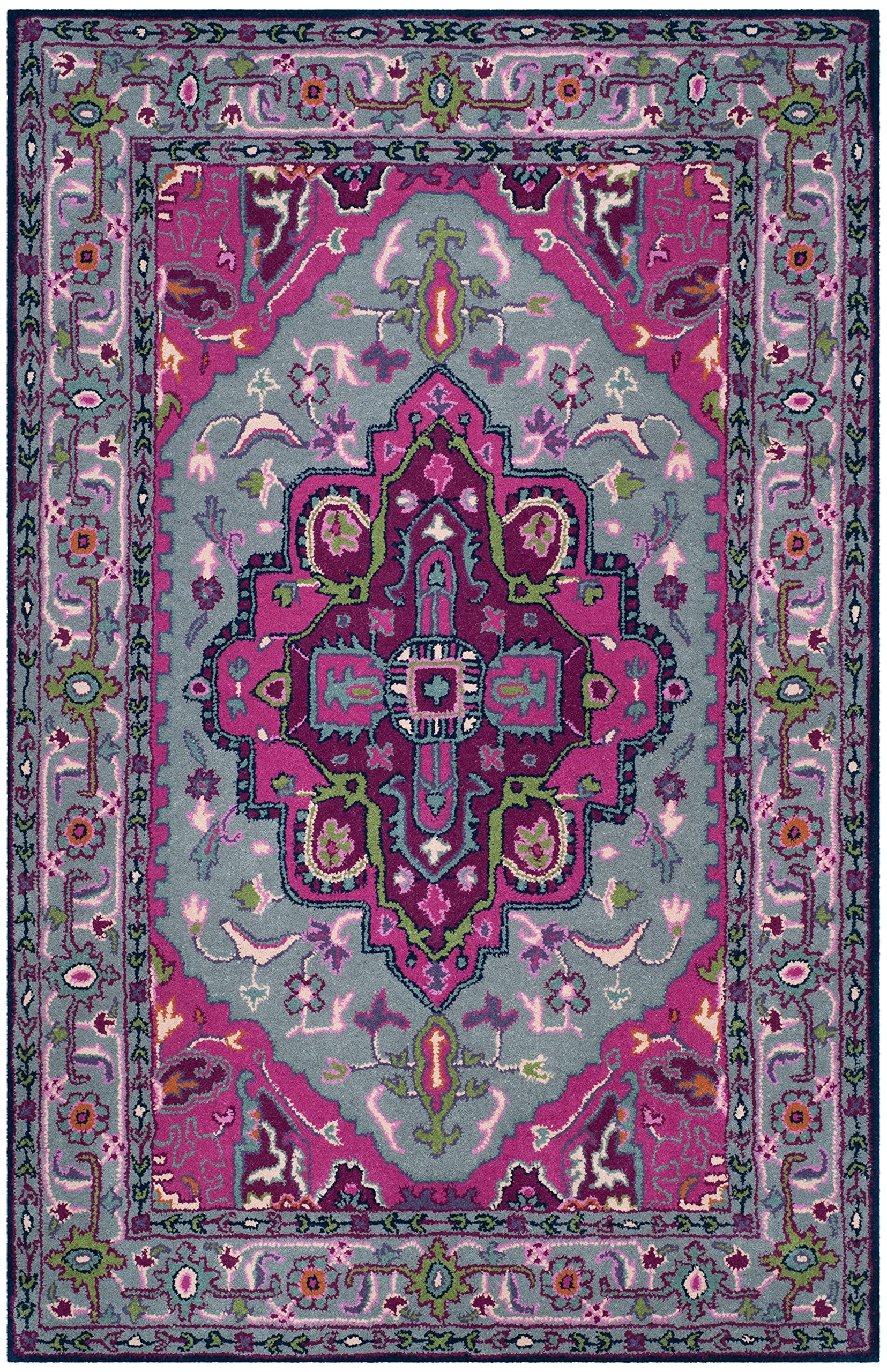 Bellagio Collection 3' x 5' Grey / Pink Rug - From Where - 
