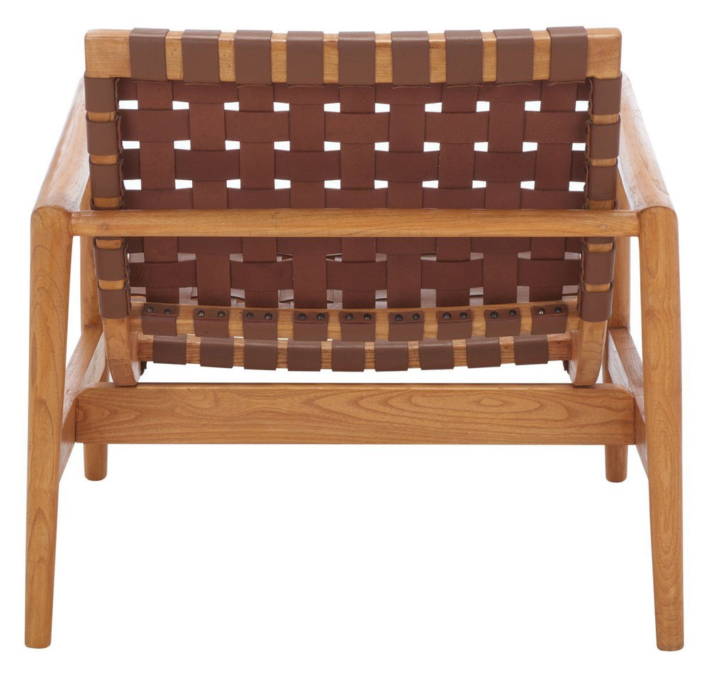 Bellona Leather Woven Accent Chair - From Where Finds - 