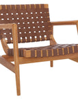 Bellona Leather Woven Accent Chair - From Where Finds - 