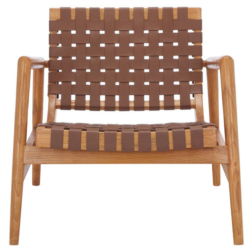 Bellona Leather Woven Accent Chair - From Where Finds - 