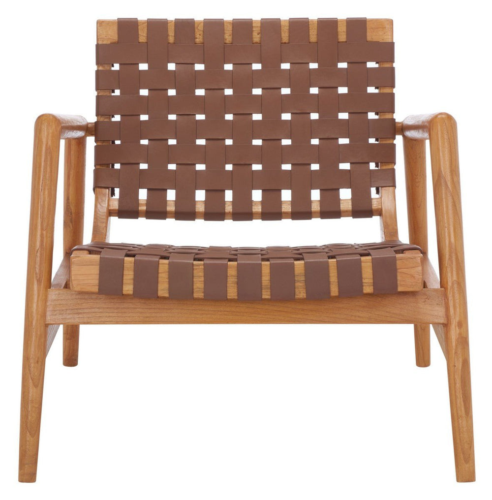Bellona Leather Woven Accent Chair - From Where Finds - 
